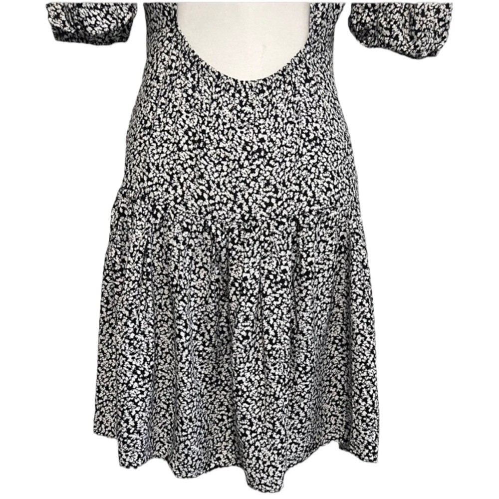 Free People Short Sleeve Tear Drop Back Black & White Dress - Size Small - Picture 13 of 15